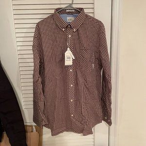 Ben Sherman Button Down Stretch Fit Plaid Shirt